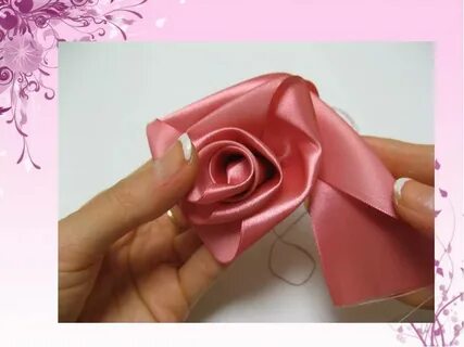 Розы из ленты без клея