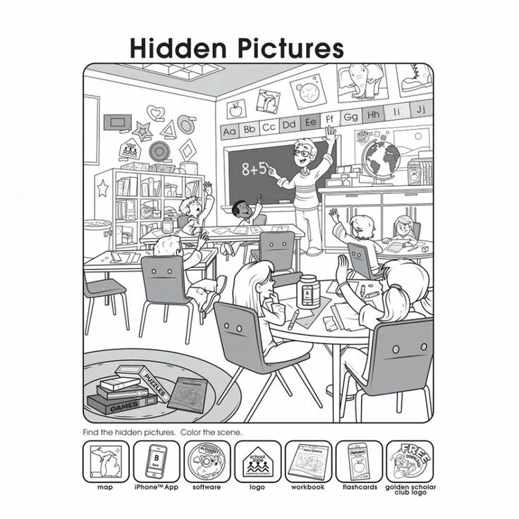 Hidden classes. Find hidden objects worksheet. i spy school objects. find school objects. find the hidden classroom objects.