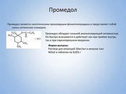Промедол форма выпуска