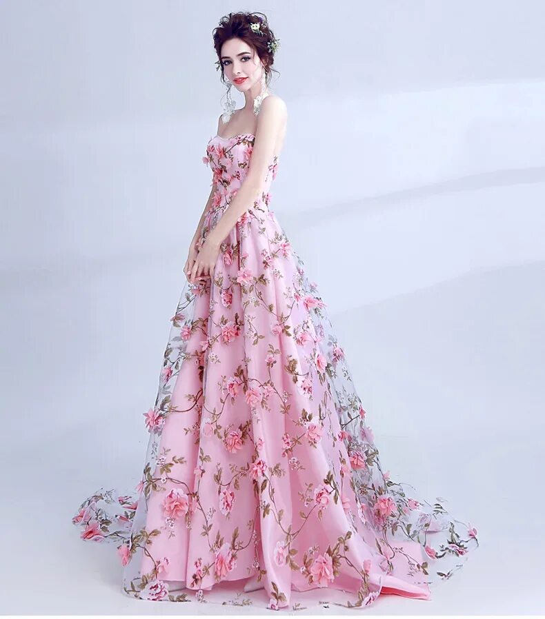 Длинное цветочное платье. Цветочное платье. Платье с цветами. Платье на выпускной с цветами. Розовое воздушное платье.