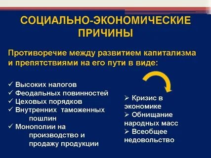 Перечислить причины французской революции