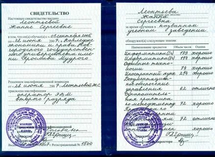 Документы слесаря