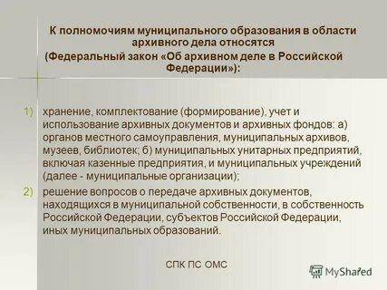 Архивный фонд органов местного самоуправления