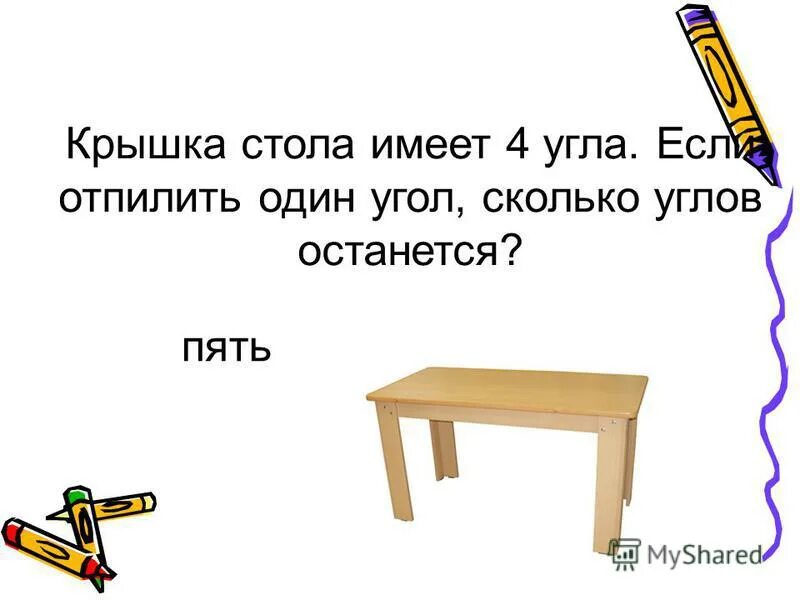 квадратный стол сколько углов