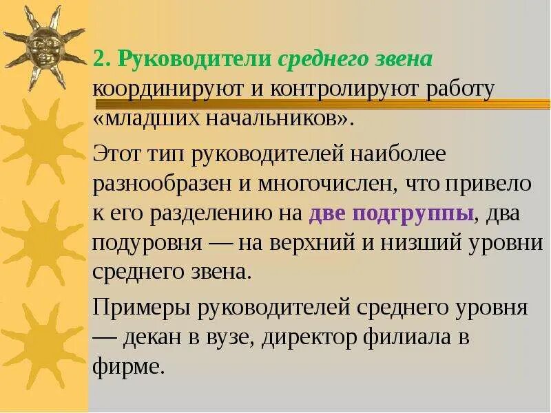 Что такое среднее звено