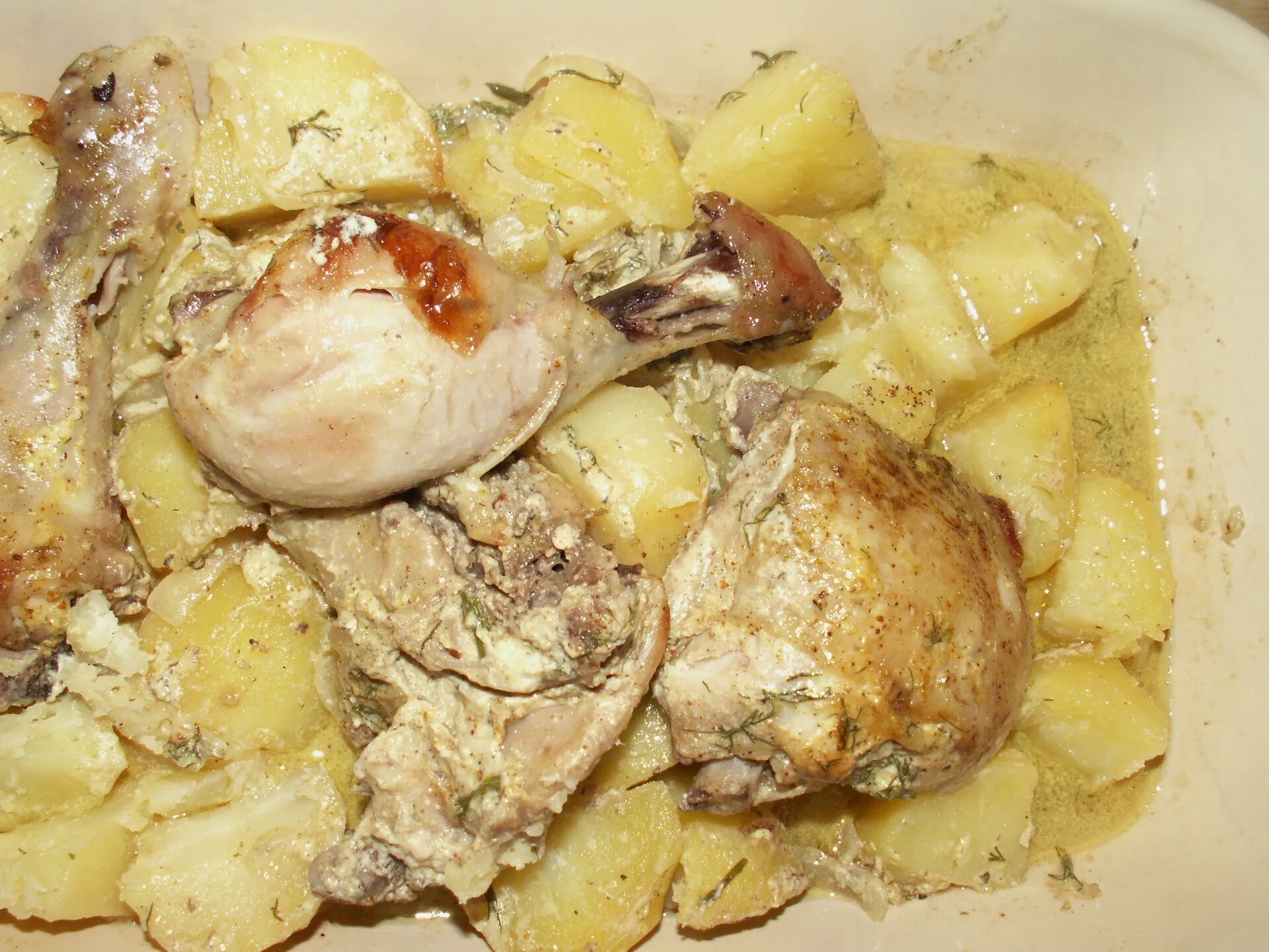 Курица в рукаве со сметаной