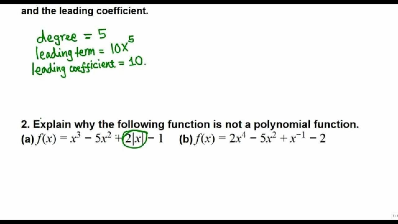 Degree and leading coefficient of a polynomial. Leading coefficient. Leading term of the polynomial. What is leading coefficient. Leading term