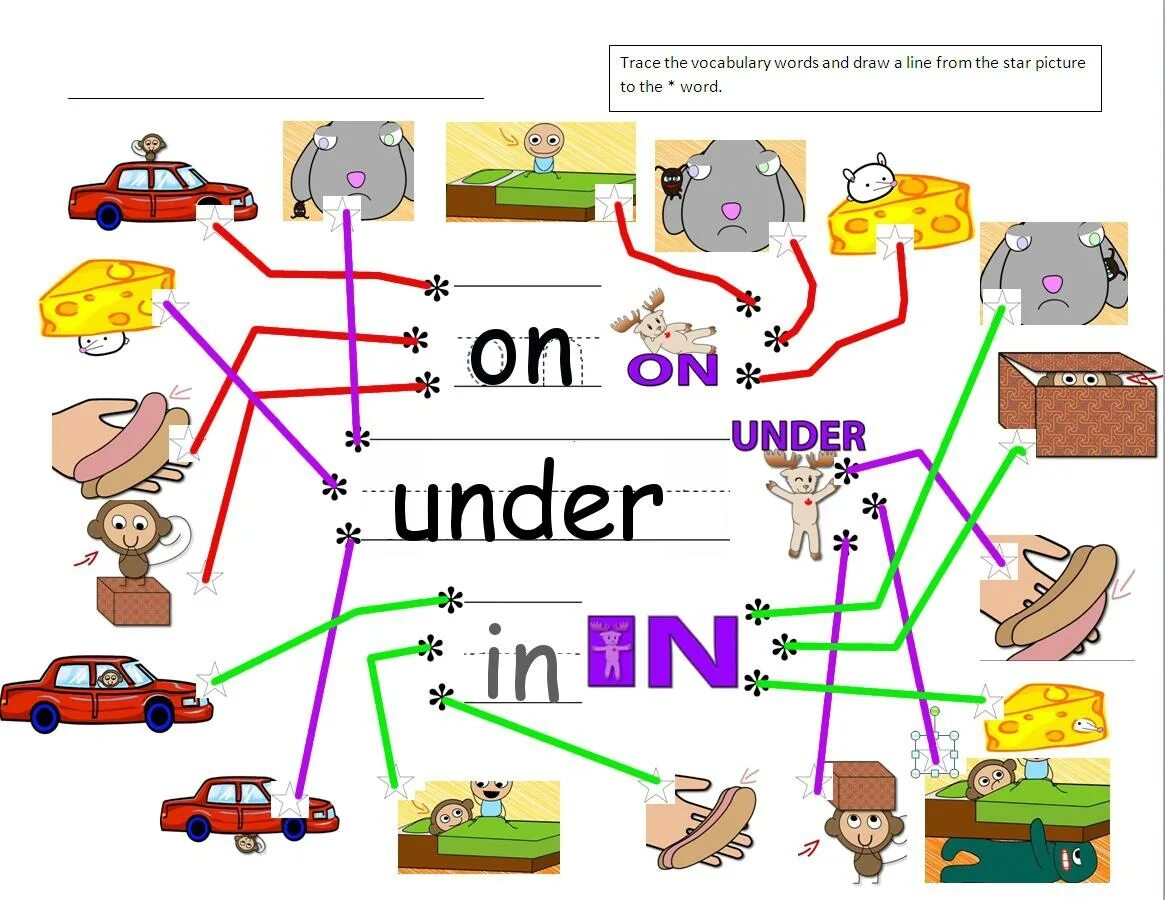 Prepositions for Kindergarten. In on under задания для детей. Prepositions of place for Kindergarten. In on under Worksheets. Know preposition