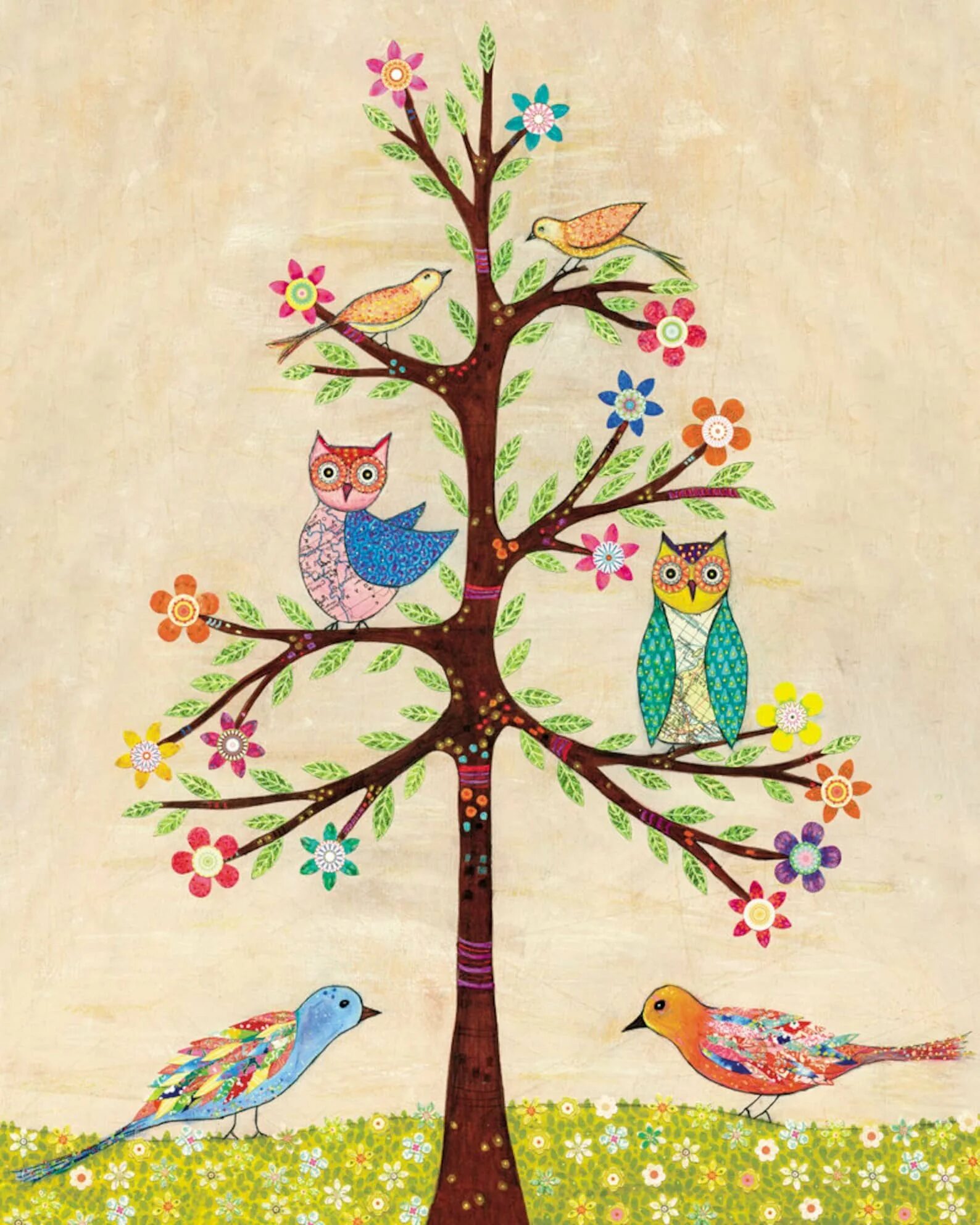 Птицы дерево начинающему. Птичка на дереве. Красивое дерево и птицы. Птички на дереве для детей. Рисование птица на дереве.