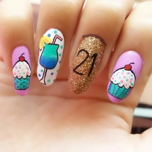 birthday nail designs - - Image Search Results Uñas de cumpleaños, Manicura de u