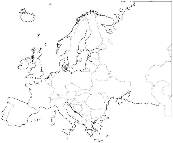Пустая карта. Зарубежная Европа политическая карта контурная карта. Пустая контурная карта Западной Европы. Политическая карта Западной Европы контурная карта. Пустая контурная карта зарубежной Европы.