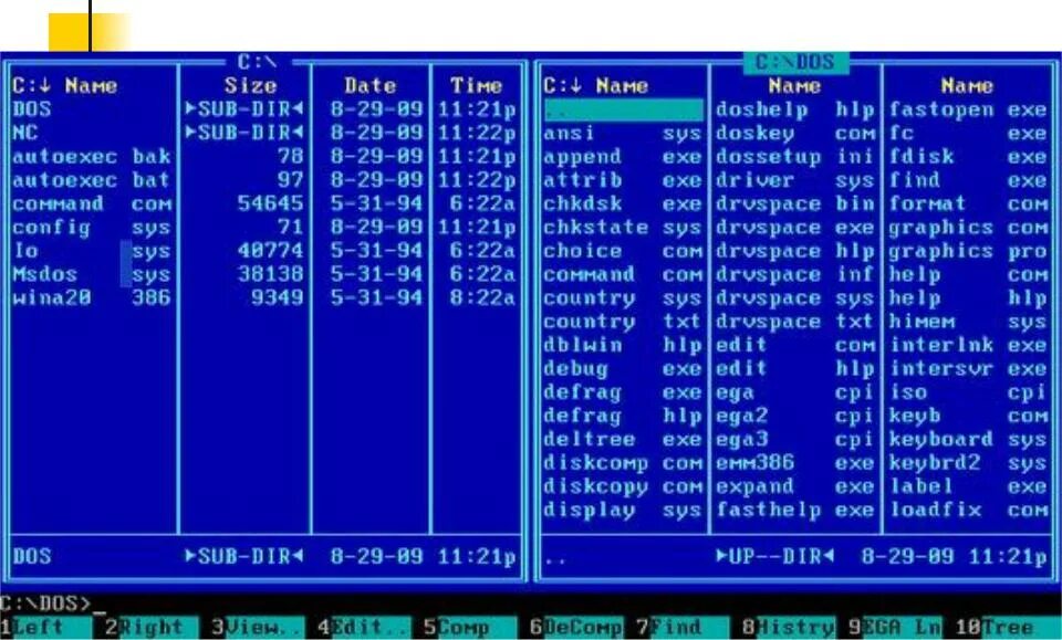 Дос р. MS dos 6.22 Russia. MS-dos 1.25. Norton Commander на IBM PC 286. ОС МС дос.