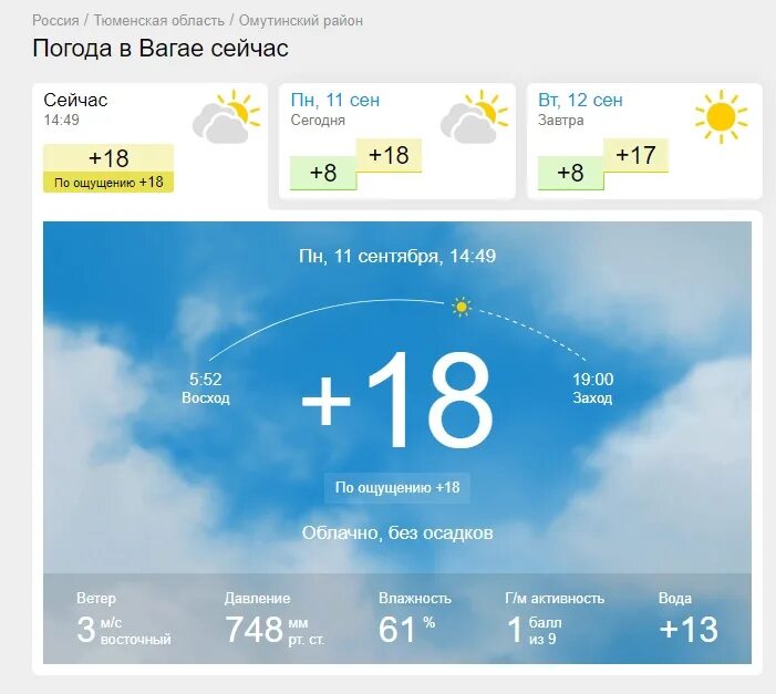 Погода по ощущению сейчас