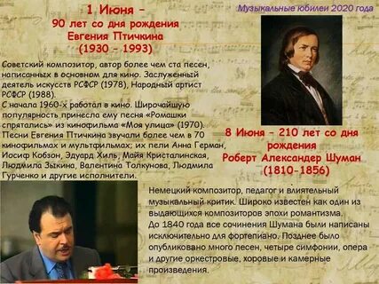 Календарь музыкальных дат