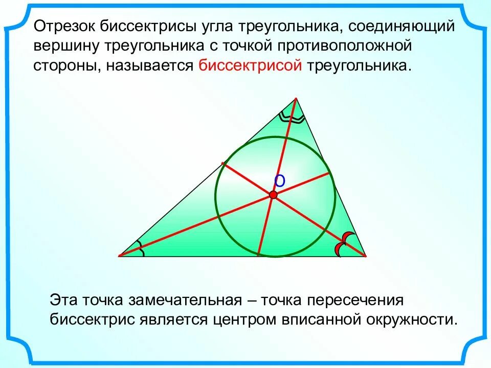 Замечательные точки треугольника. Замечательные точки треугольника 8 класс. Замечательные точки треугольника 7 класс. Четыре замечательные точки треугольника биссектриса. Свойство замечательных точек