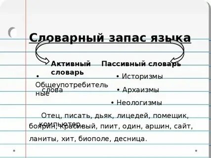 Что такое активный или пассивный словарный запас