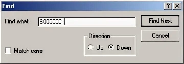 Dialog find