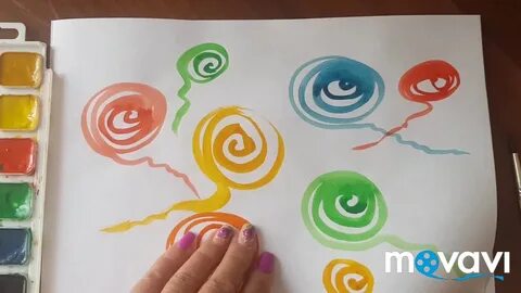 Цветные клубочки рисование во второй