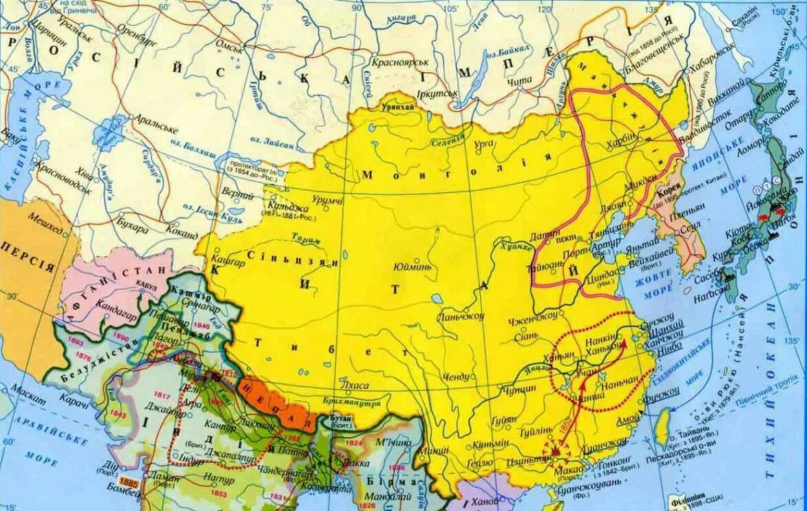 Страны азии 19 20 века. Китай в конце 19 века карта. Китай 19 век карта. Китай в 19 веке карта. Китай во второй половине 20 века карта.