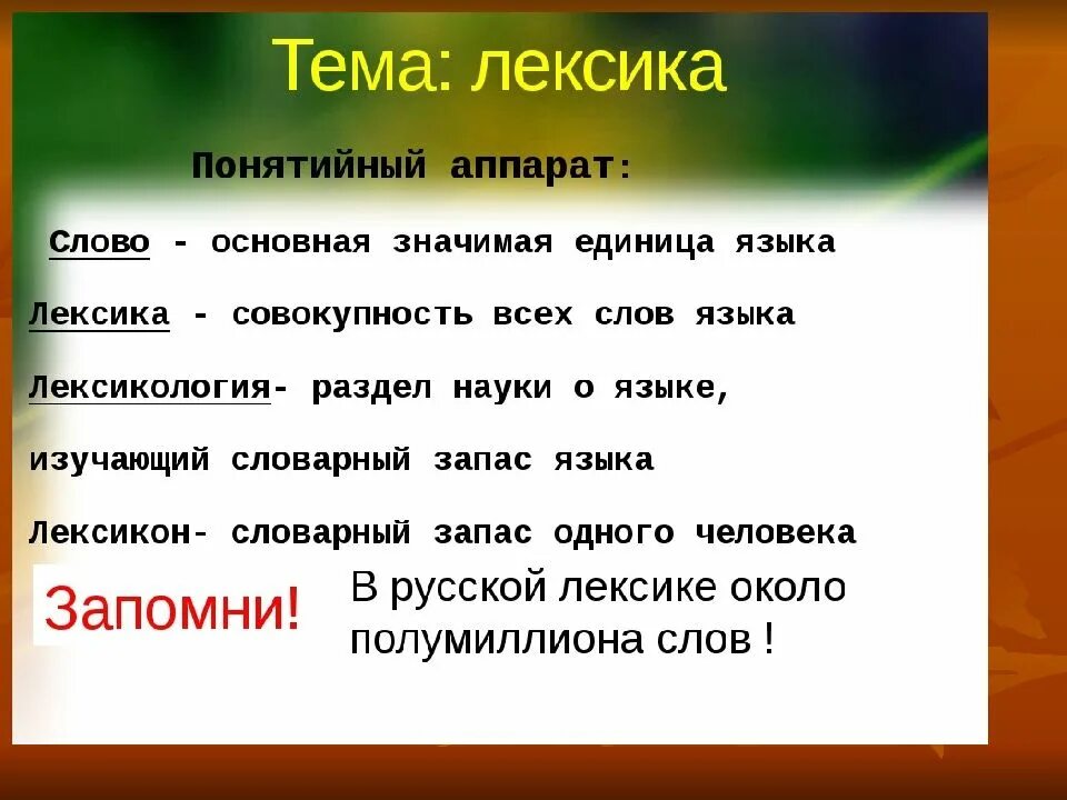 Значение слова язык в тексте. Лексика. Лексика русского языка. Лексика это в русском языке определение. Русский язык тема лексика.