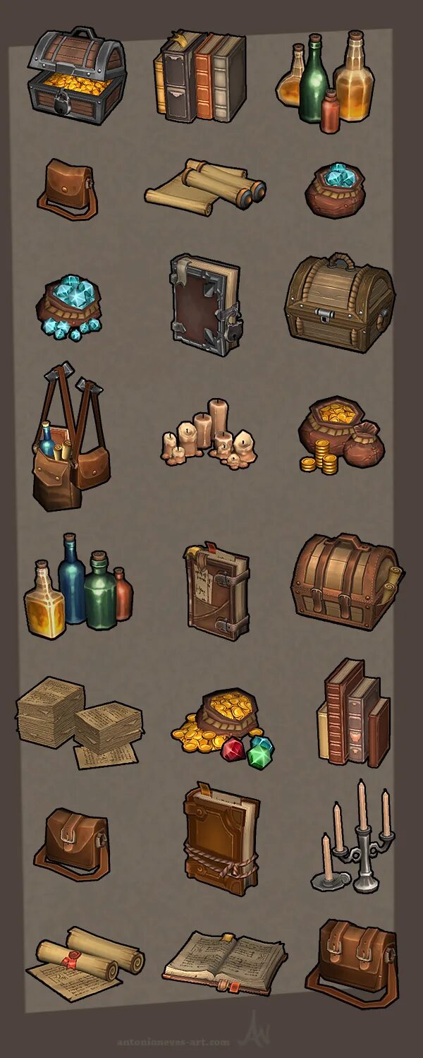 Предметы для казуальных игр. Grim hollow. Props items. Gaming items. Props items.