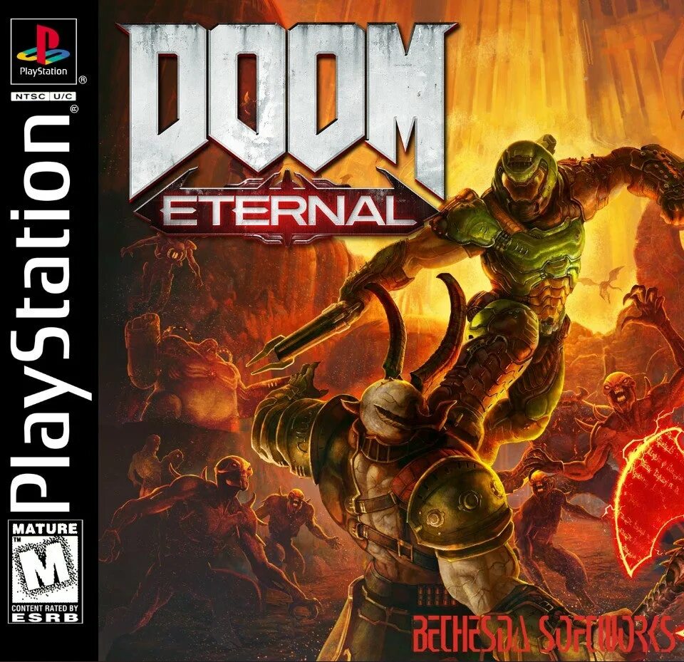 Doom ps1. Doom ps1 обложка. обложки современных игр. doom playstation 1.
