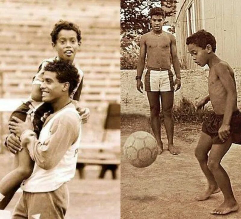 Роберто де Ассис Морейра. Пеле и Роналдиньо. Роналдиньо в детстве. Брат Роналдиньо Роберто.