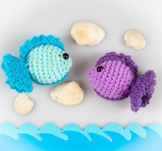 Tropical Fish Set 1 Two Amigurumi Fish CROCHET PATTERNS Digital PDF File Downloa
