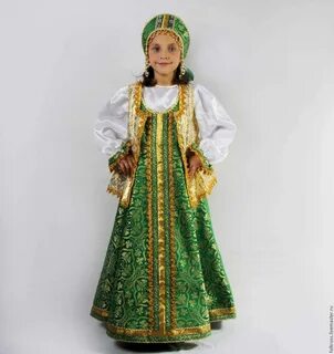 Русский народный костюм зеленый