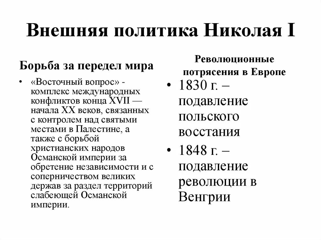 Внутренняя и внешняя политика Николая 1 таблица. Внутренняя и внешняя политика Николая i кратко таблица. Социально экономическая политика николая 1