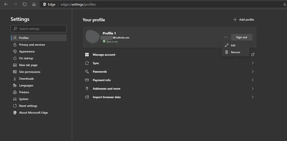 Request while getting browser profile data. Request while getting browser profile data