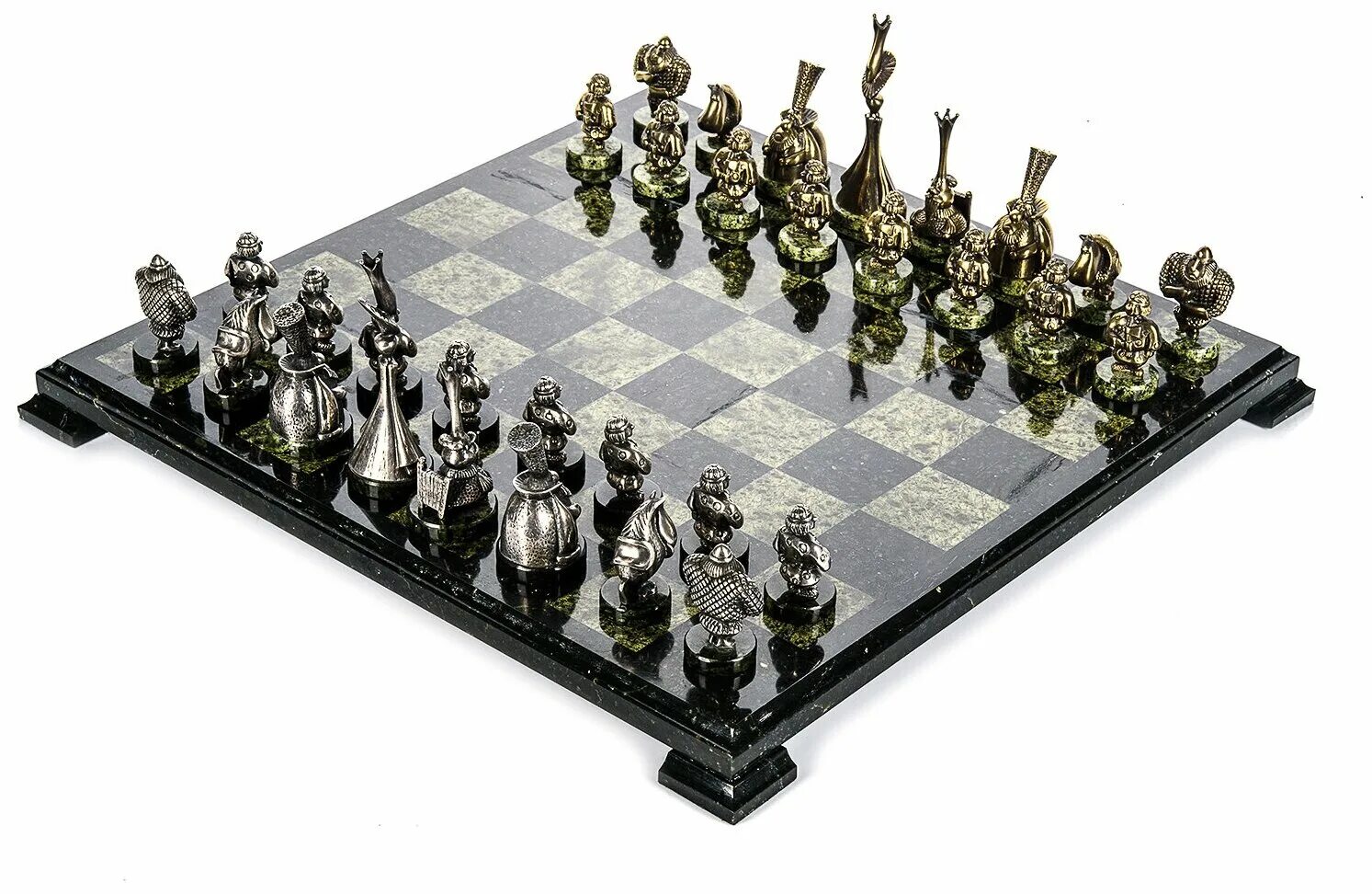 Шахматы из камня. Шахматы Тридевятое царство-государство. Подарочные шахматы из камня. Шахматная доска из камня.