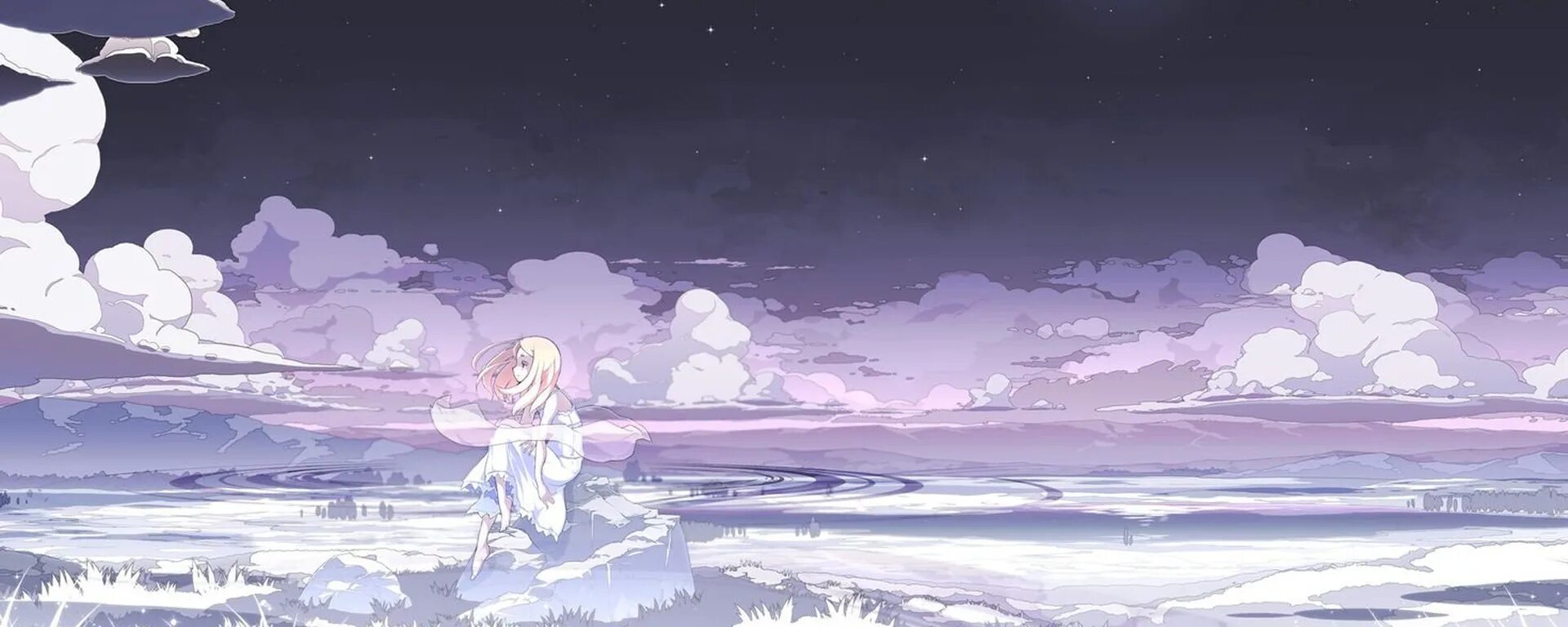 Манга рассвет облака река 59. Луна. Final Fantasy background.