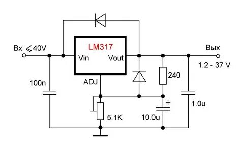 Lm317 стабилизатор тока схема