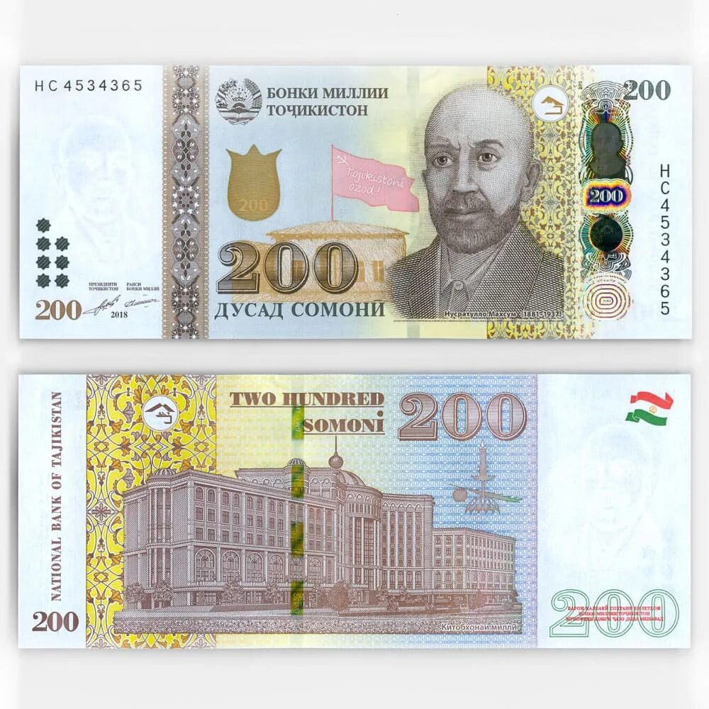 200 Сомони. 1000 Сомони. Купюры Таджикистана. Рубль на Сомони.