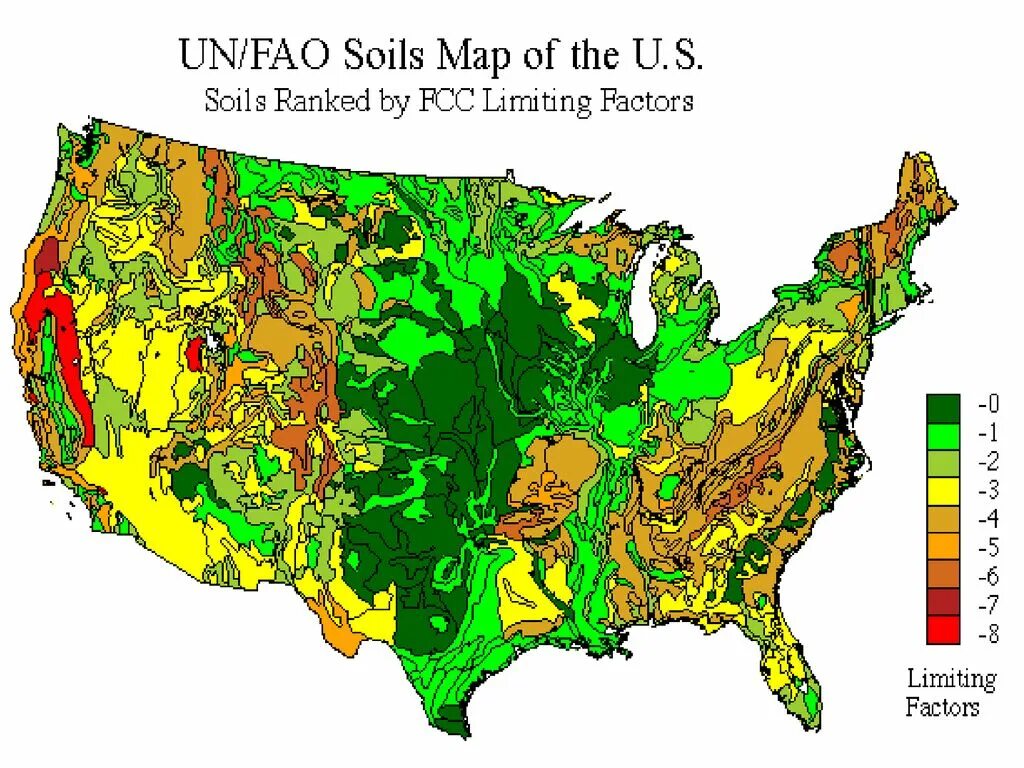 Карта почв США. Soil Map. Soil Map of the United States.