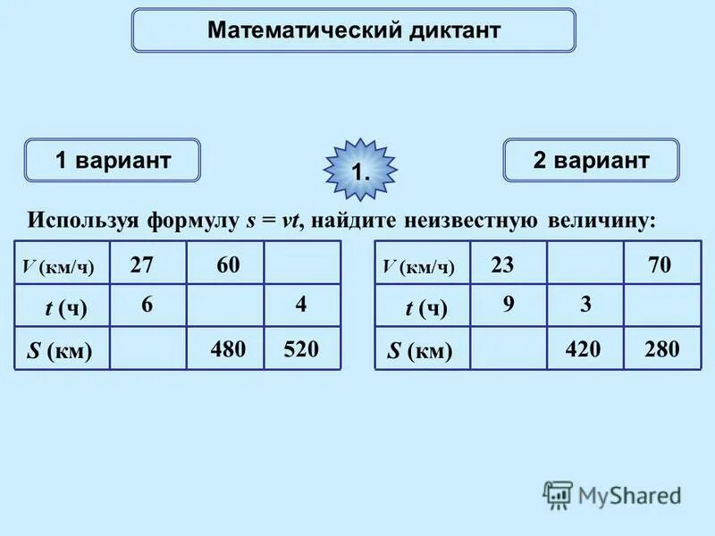 Определить неизвестную величину