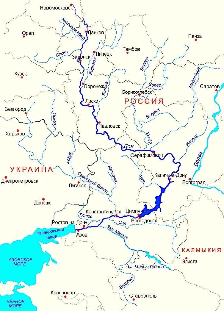 Река Дон на карте рек. Река Дон Исток и Устье на карте. Река Дон на карте от истока до устья. Река Воронеж и река Дон на карте. Дон сколько рек