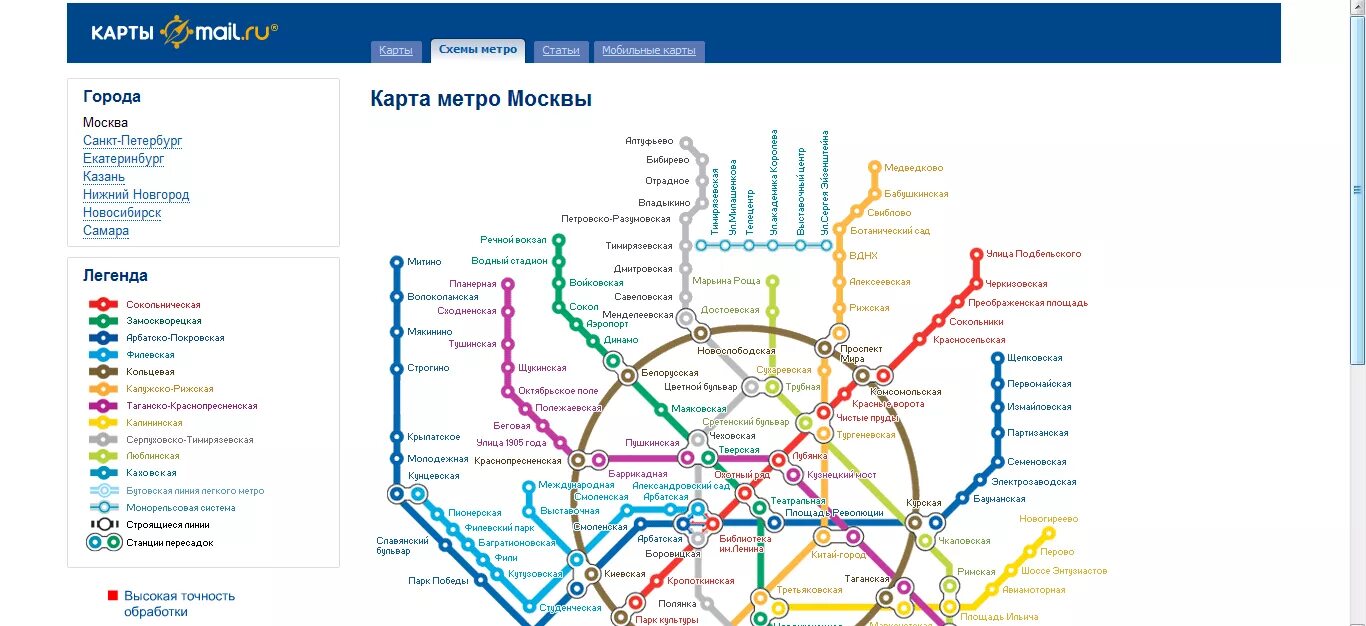 Какое метро схема в москве