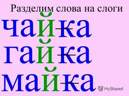 Синий слоги в слове