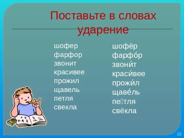 Начавший красивее ударение