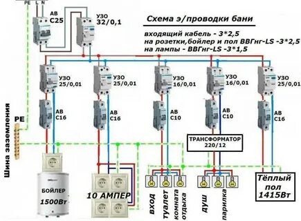 Схема проводки электричества