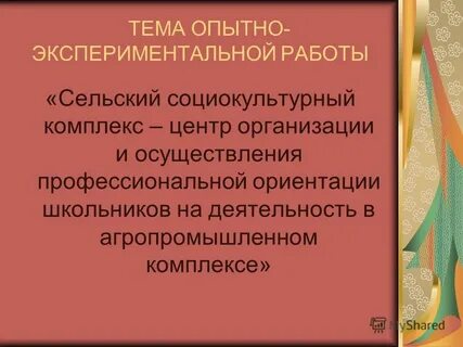Тема опытный