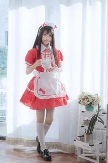 Anime Lolita Gothic Crossdressing Sissy Maid Uniform Cosplay Dress Costume.