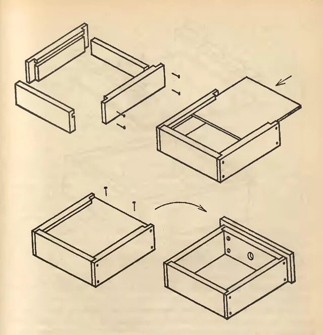 сборка ящика кухонного стола. сборка выдвижных ящиков. сборка выдвижных ящиков кухонного гарнитура. сборочный чертеж лотка. схема сборки швейного стола термит.