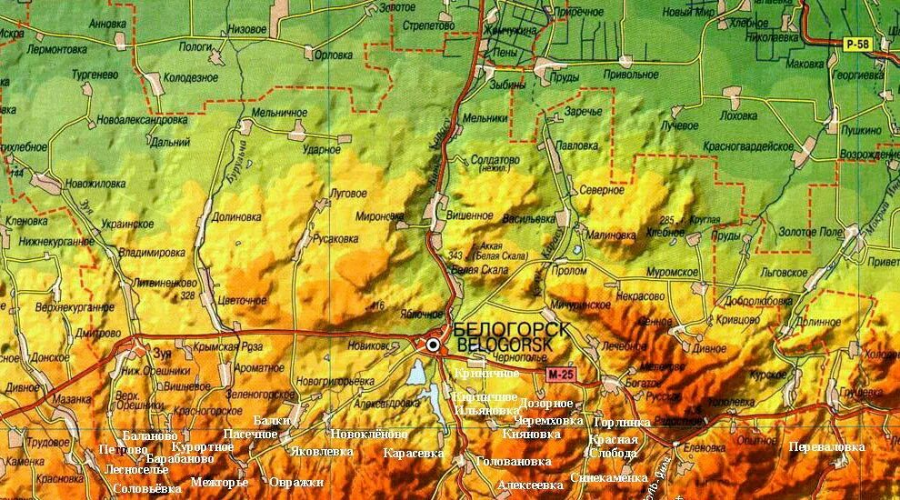 Где г белогорск амурская область. Город белогорск крым на карте.