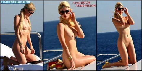 Paris Hilton Fake, Blonde, Naked Body / Fully Nude, Sexy Legs, Small Tits, ...