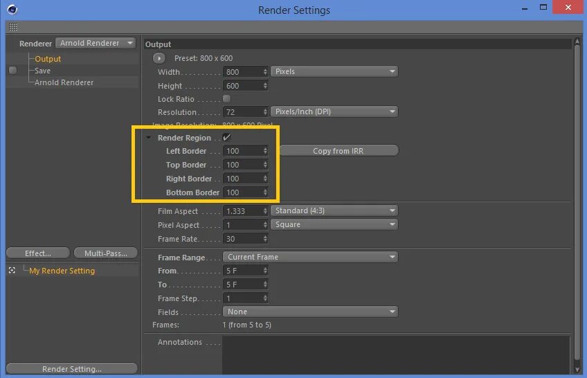 Render regions. Render settings. region рендер. arnold render default settings. размер видео cinema для настроек рендера.