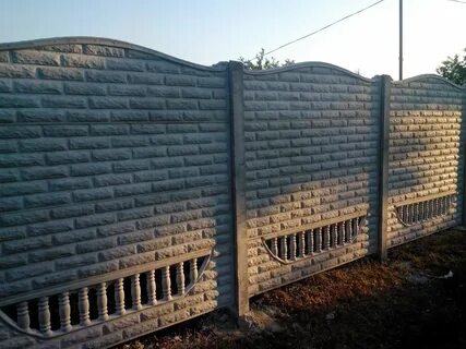 Бетонный забор под