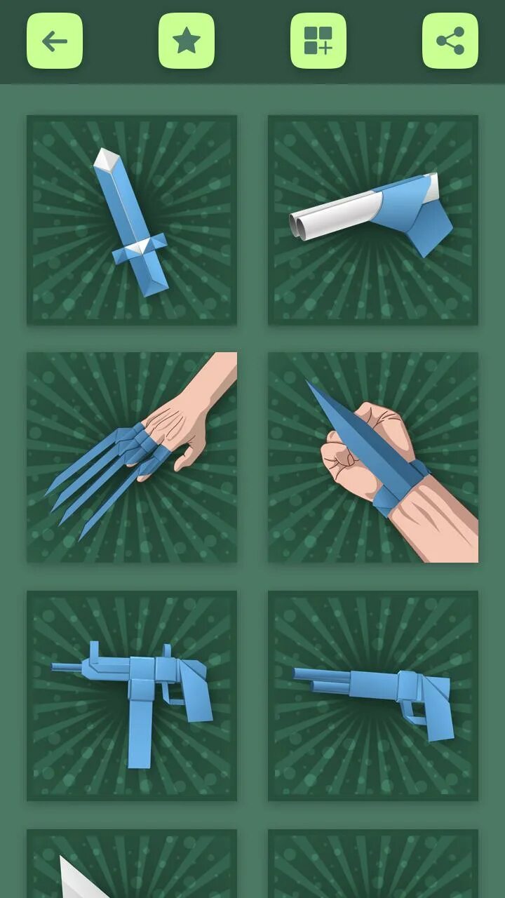 Оружие из бумаги без клея. Оригами оружие.